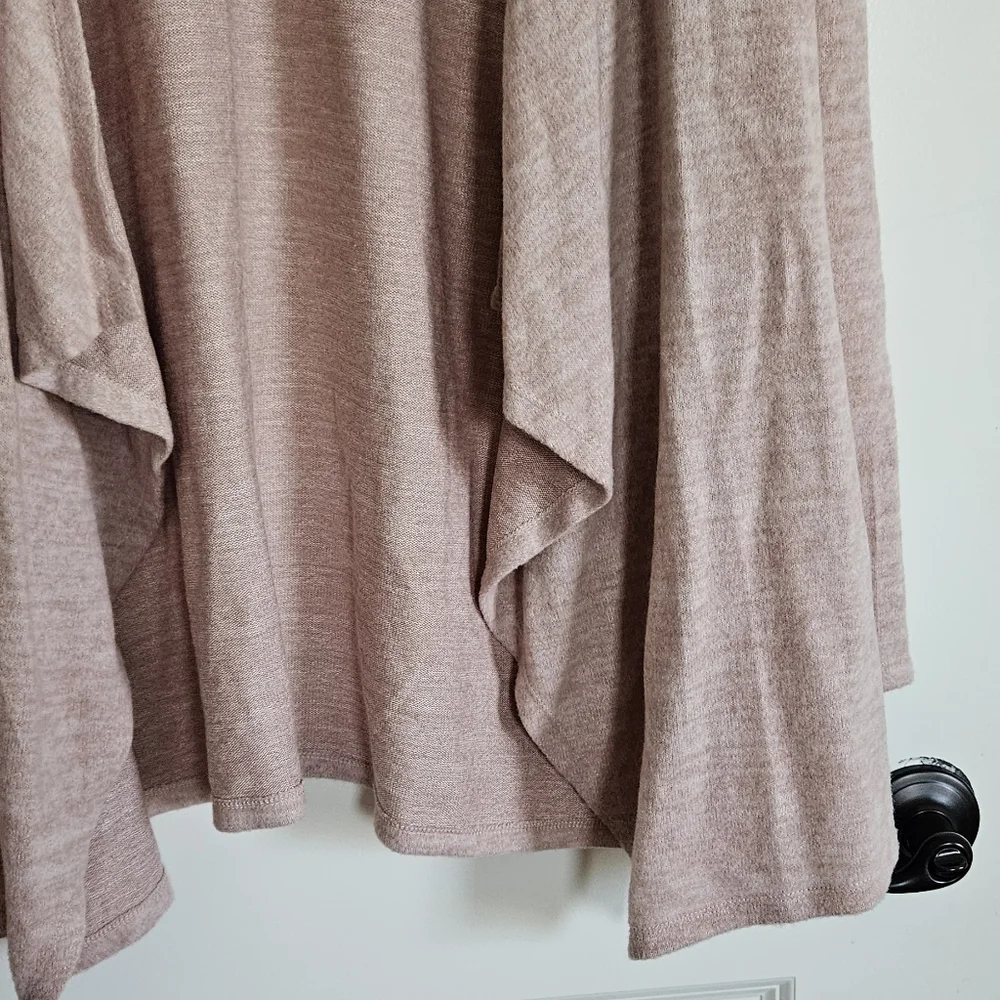 Torrid Super Soft Plush Heather Pink Open Front Draped Cardigan Sweater Size 1X - Picture 4 of 9